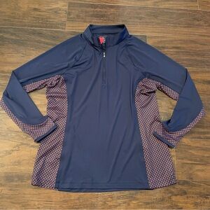 *Peter Millar WomensTop Size large Long Sleeve 1/4 Zip Blue